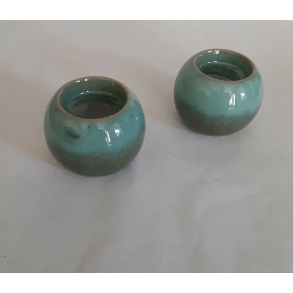 Stoneware Candle Holders Ombre 2pc Minimalist, Eclectic, Masculine